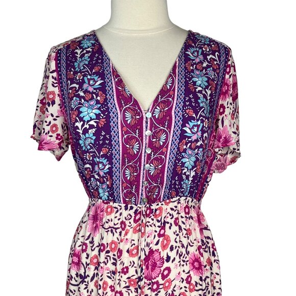 Zaful Womens Maxi Dress Pink Purple Size Large New - Picture 3 of 9